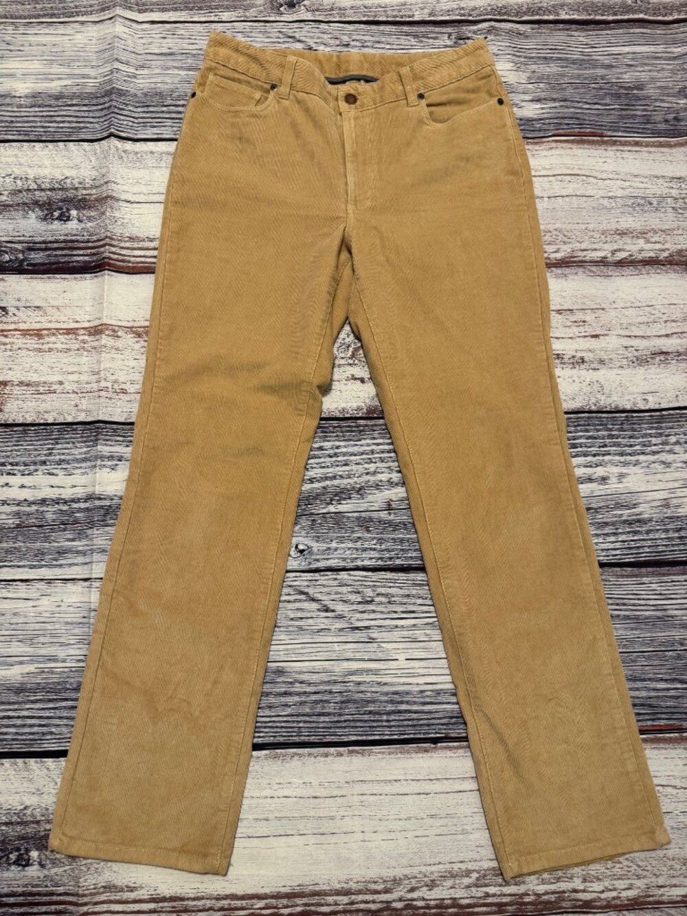LL Bean Favorite Fit Corduroy Pants Tan 12 Bootcut Casual
